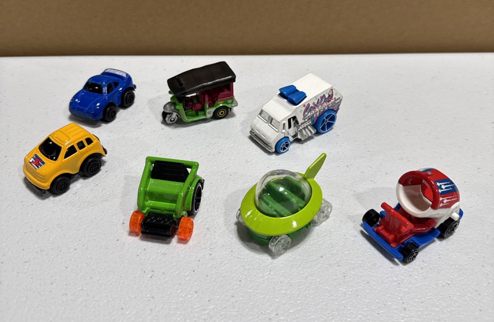 Lot Of 7 Cars Toy Vehicles Die Cast Plastic Hot Wheels, Matchbox, Unbranded